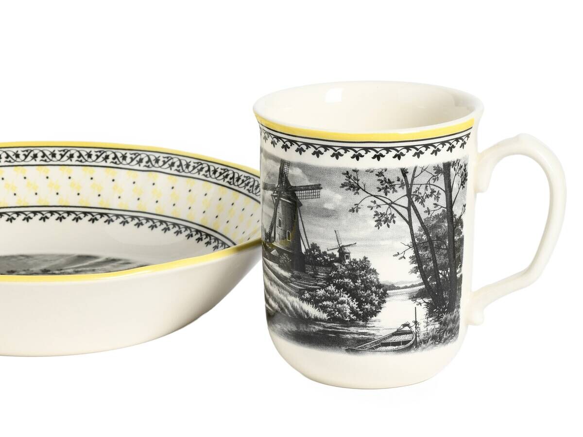 CreaTable Tafelservice Windmühle gelb Steingut 16 tlg.