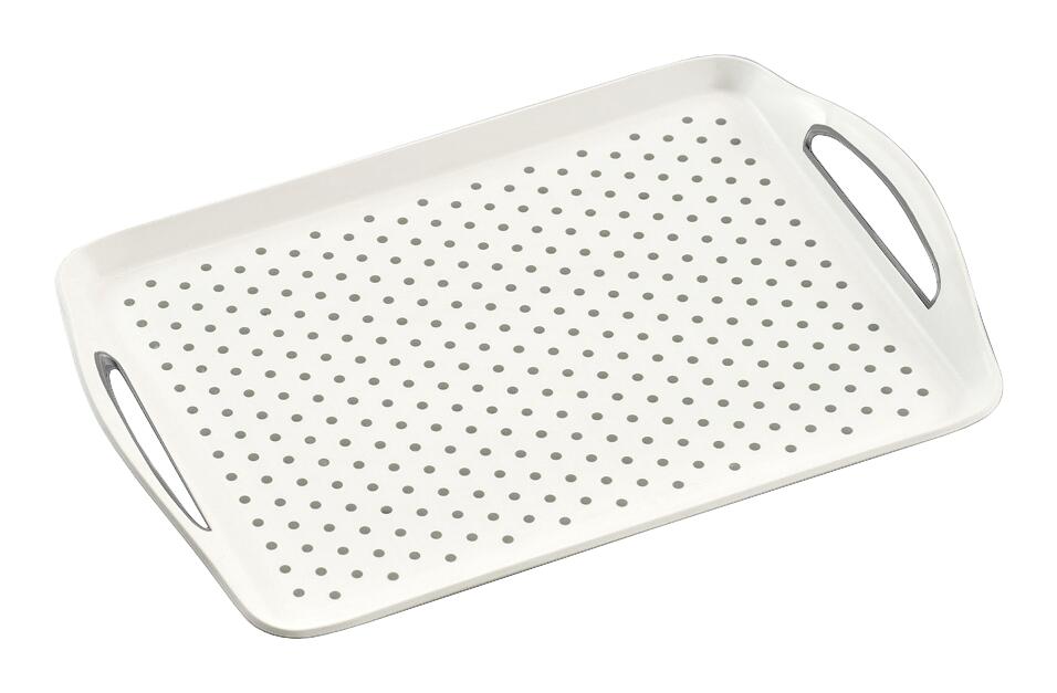 Kesper Serviertablett weiß Kunststoff B/L: ca. 32x45,5 cm