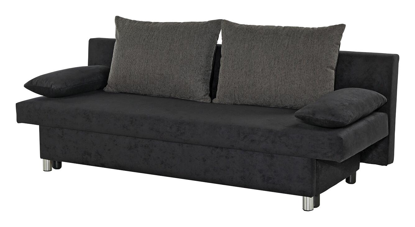 Schlafsofa grauschwarz Microfaser B/H/T: ca. 191x82x80 cm