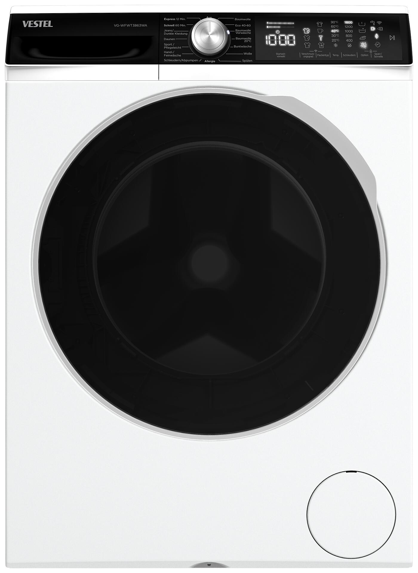 VESTEL Waschmaschine VG-WFWT3863WA weiß B/H/T: ca. 59,7x84,5x55,7 cm ca. 8 kg