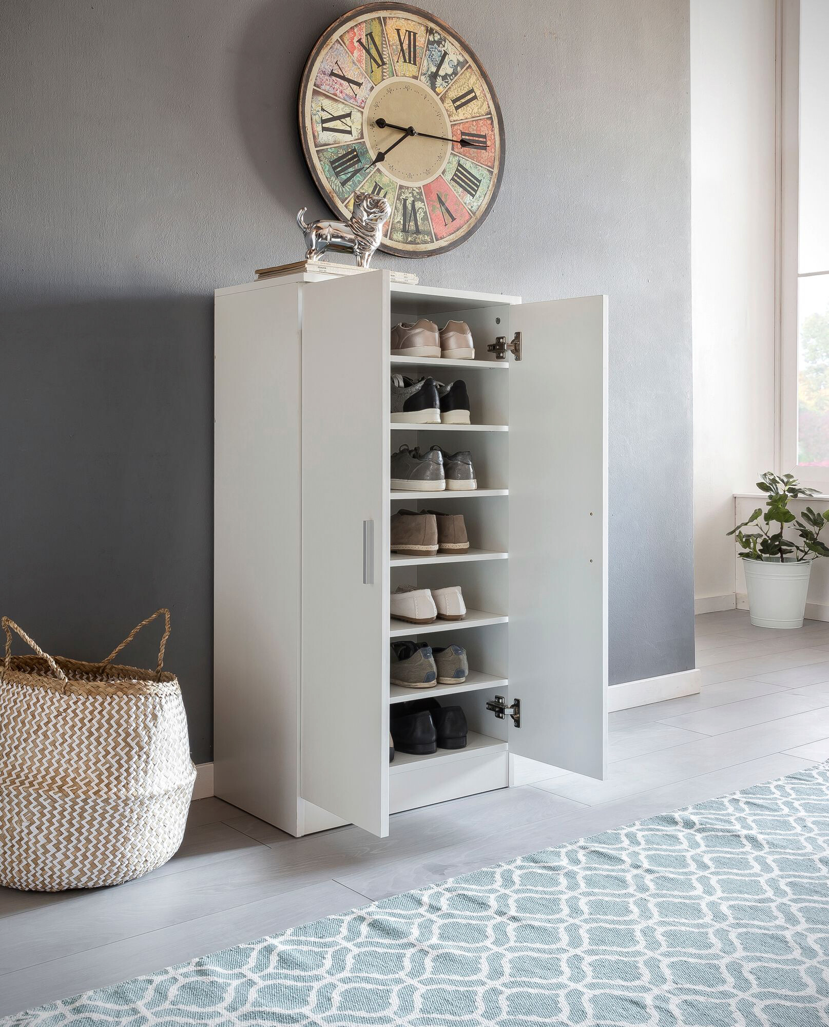 Schuhschrank weiß B/H/T: ca. 55x108x35 cm