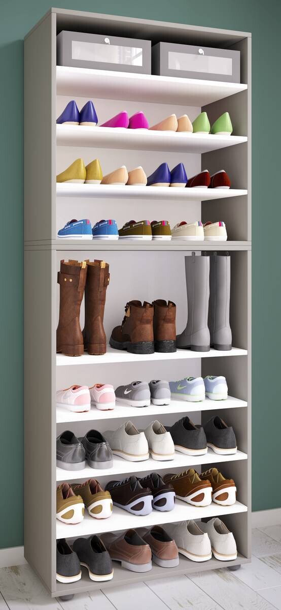 Schuhregal Lona weiß B/H/T: ca. 70x183x37 cm