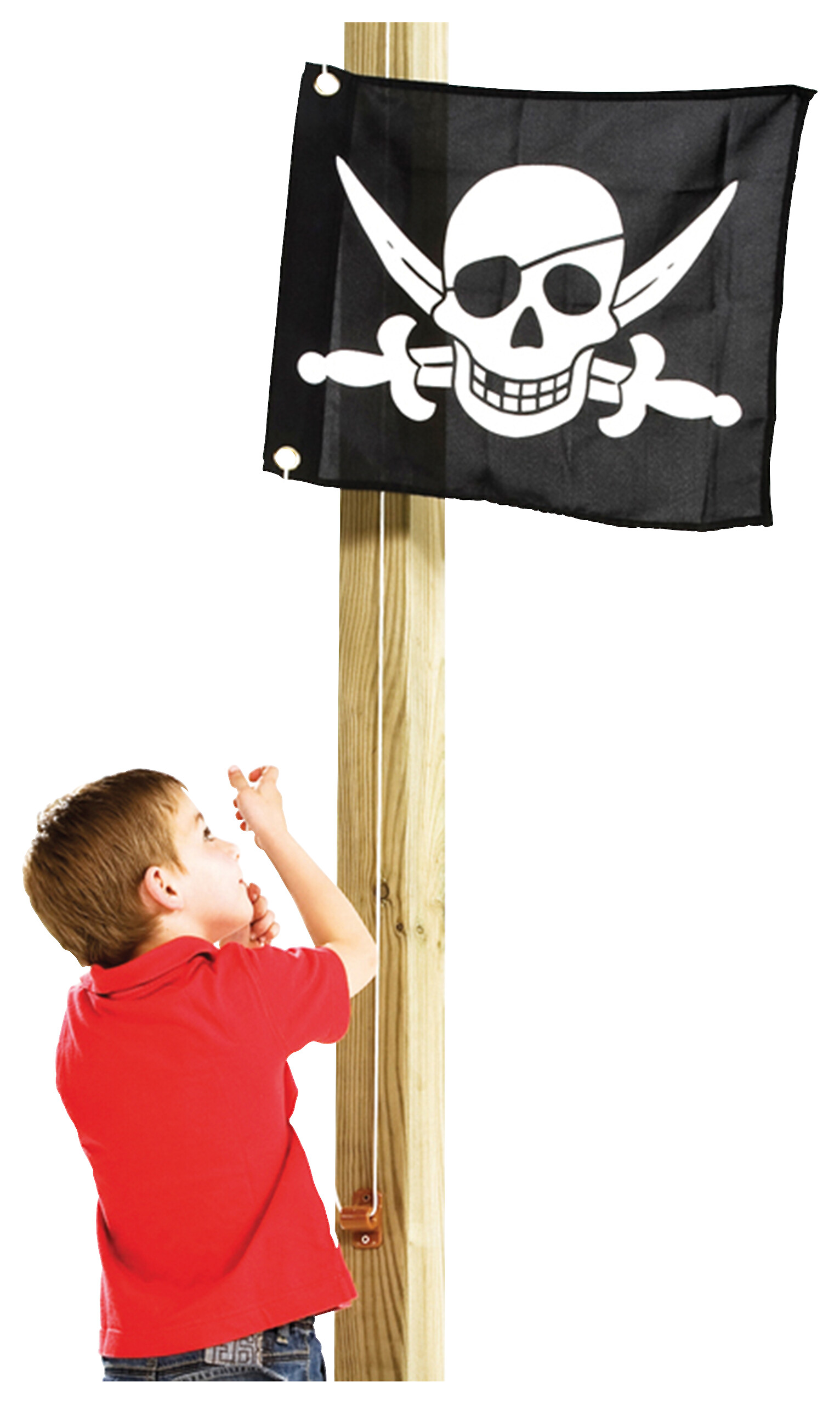 AXI Piratenfahne mit Hisssystem schwarz H/L: ca. 55x45 cm