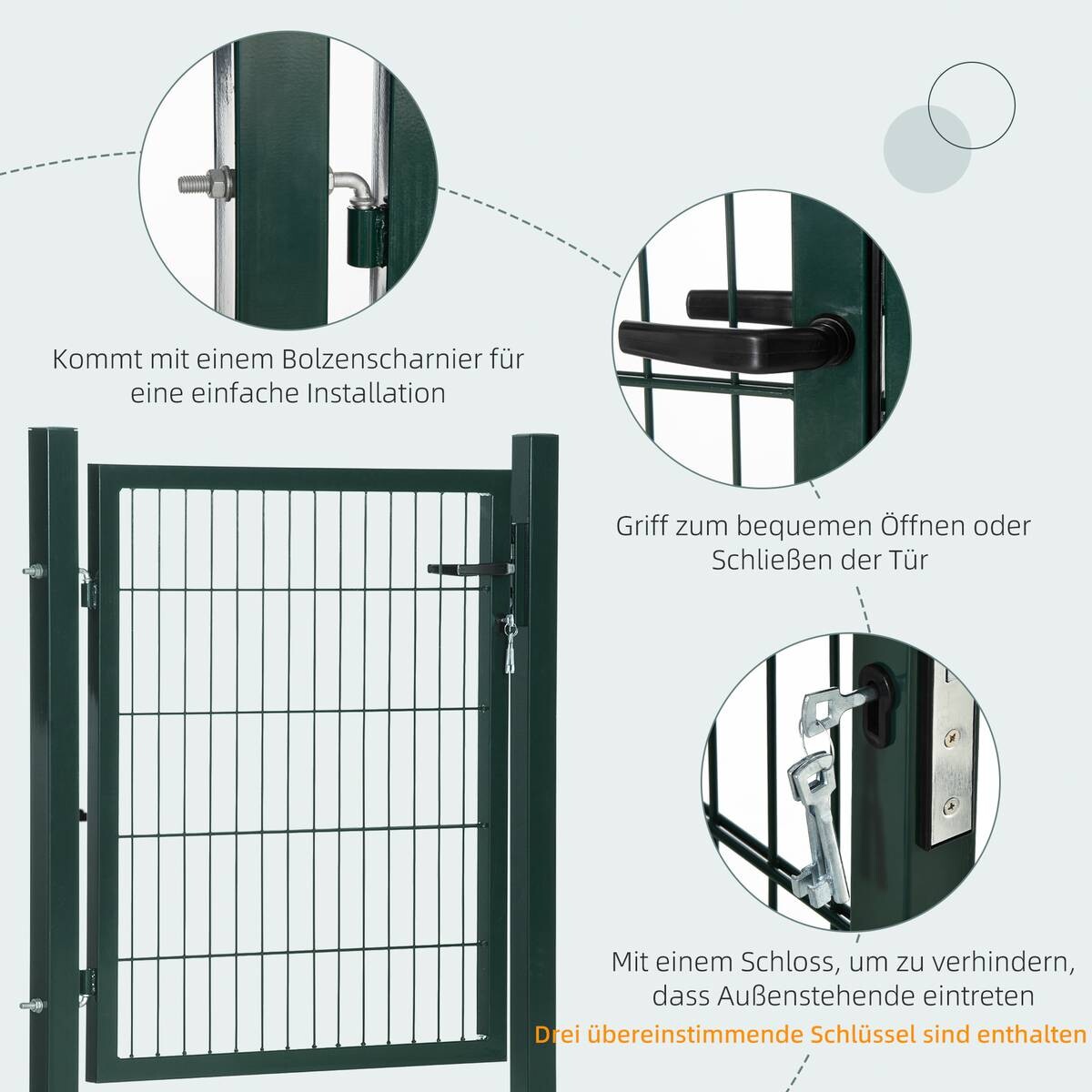 HOMCOM Gartentor grün PVC B/L: ca. 150x97 cm