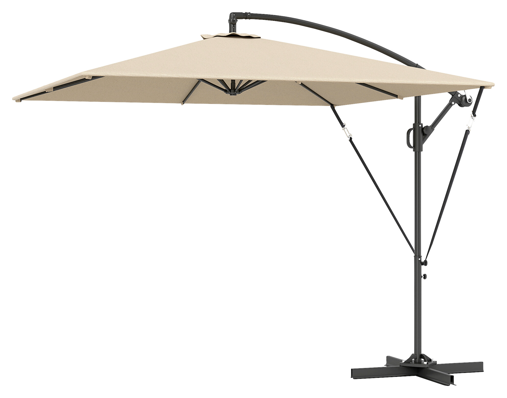 Outsunny Ampelschirm khaki Polyester B/H/L: ca. 250x235x295 cm