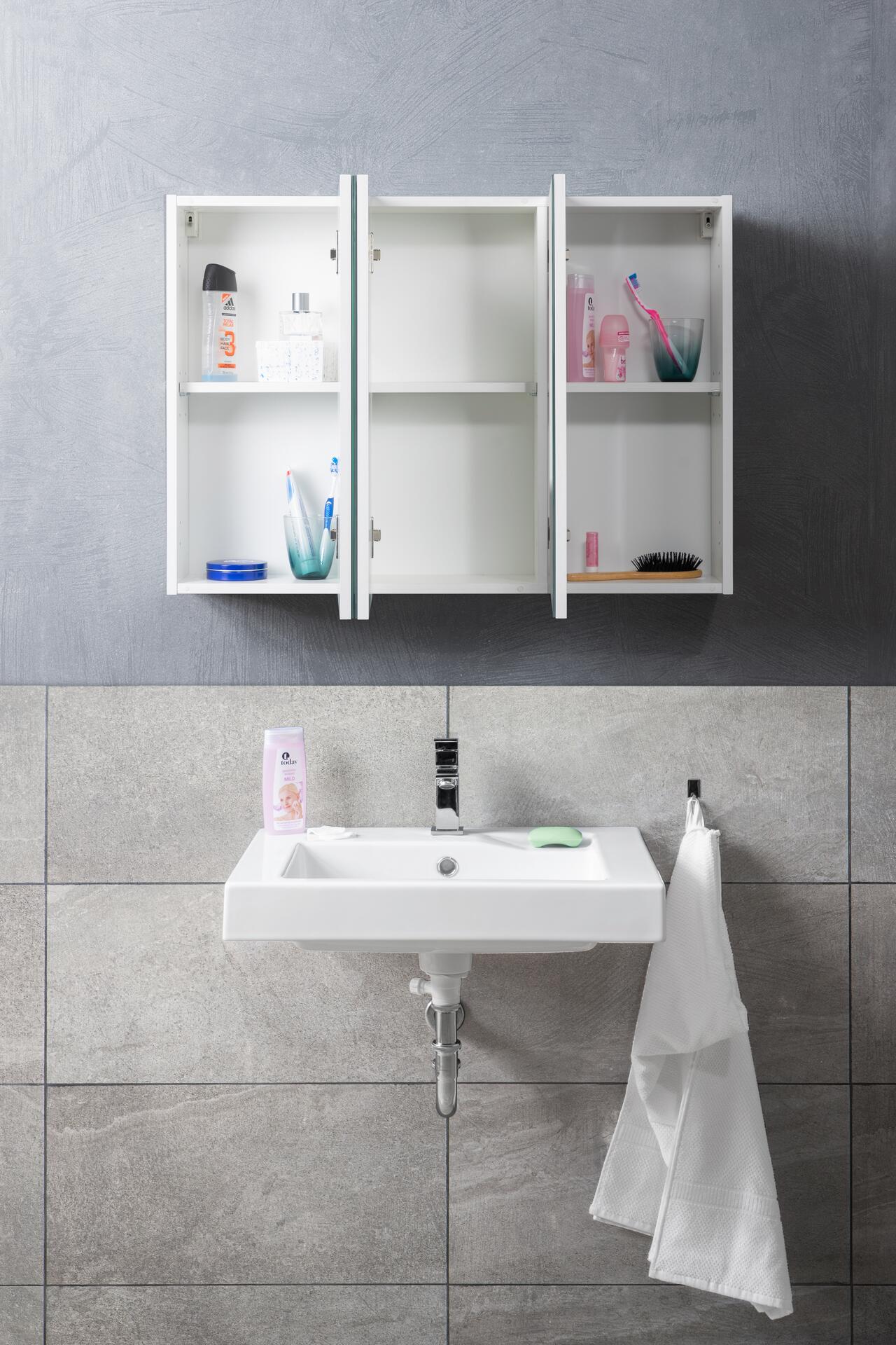 Spiegelschrank Solo 2 weiß B/H/T: ca. 85x60x16 cm