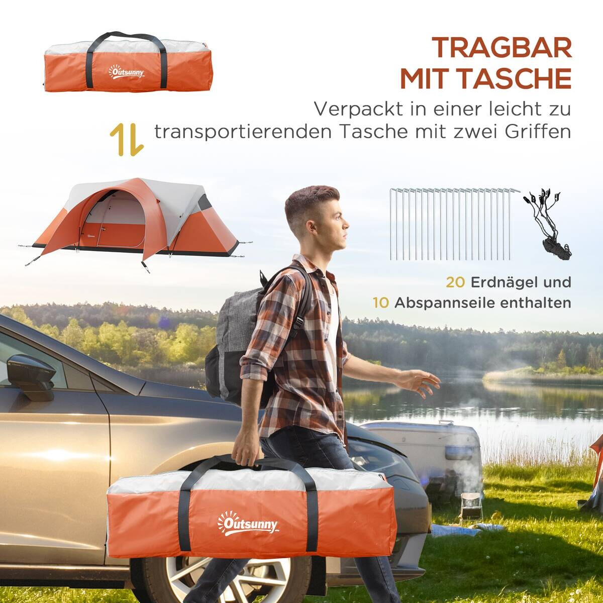 Outsunny Campingzelt B/H/L: ca. 300x198x550 cm