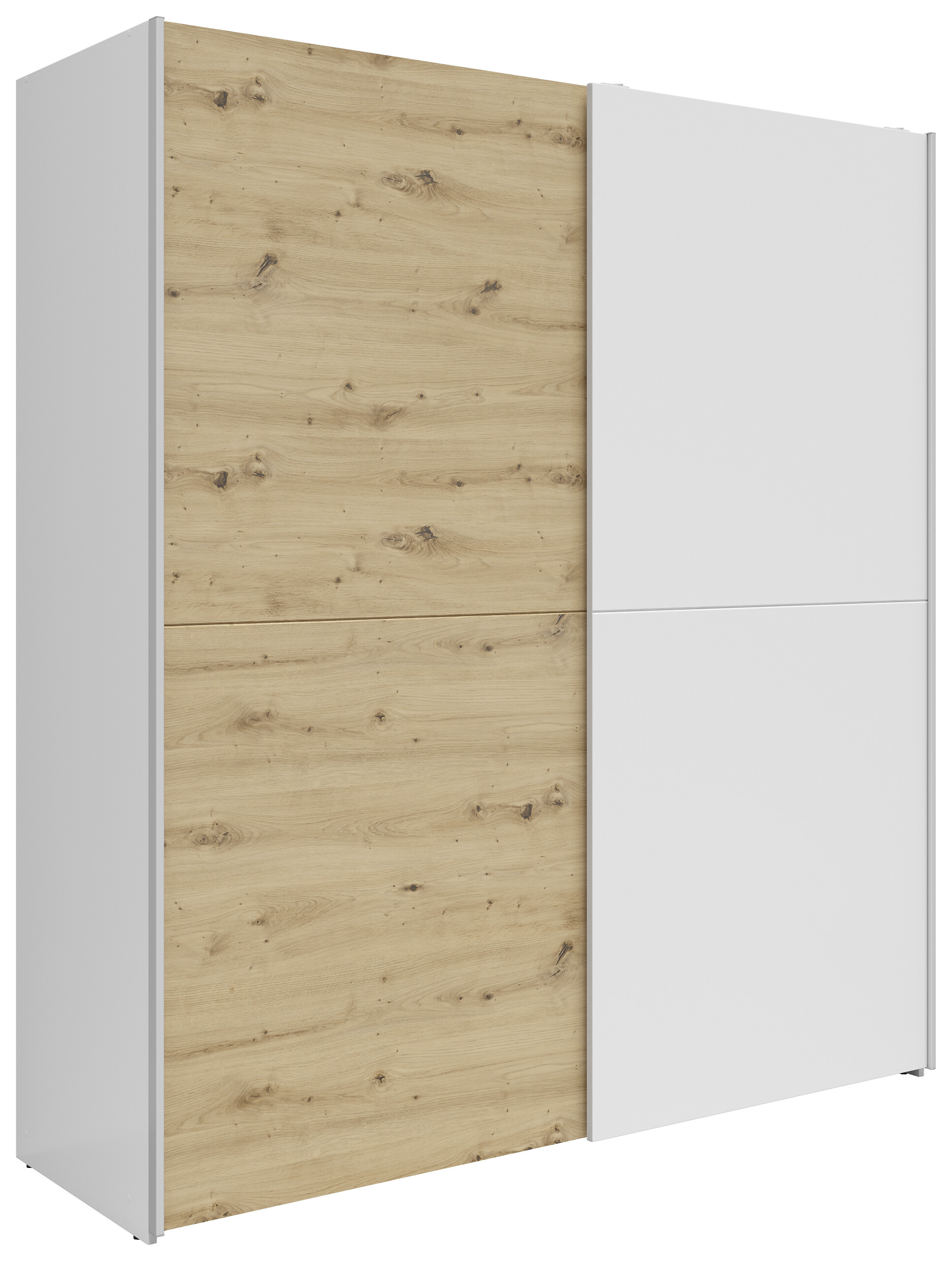 Schwebetürenschrank Time weiß Eiche Artisan Nachbildung B/H/T: ca. 170,3x190,5x59 cm