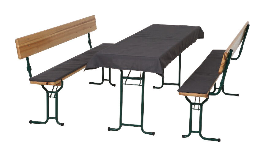 Auflagenset Festzeltgarnitur dunkelgrau Polyester 3er Set