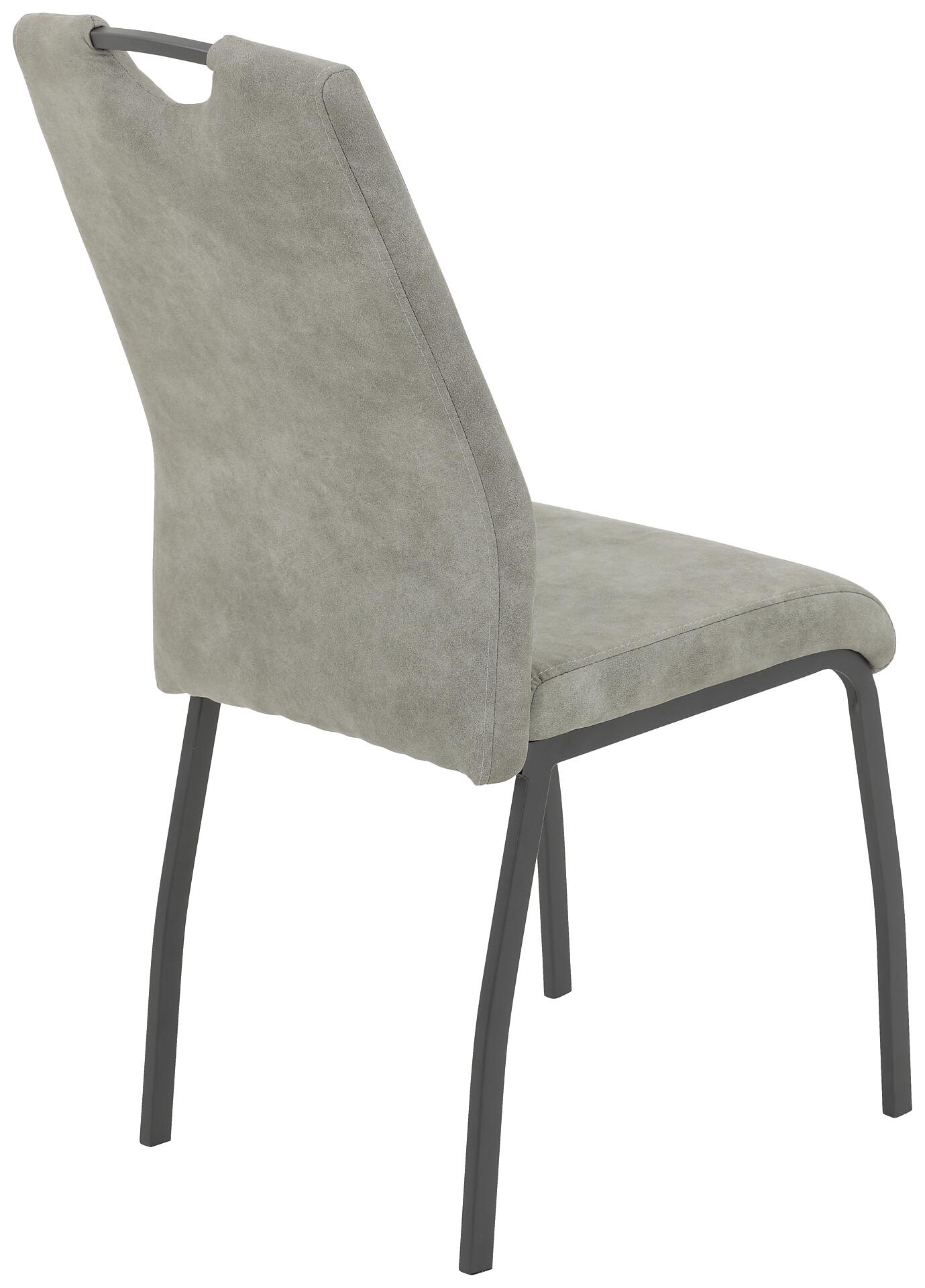 Stuhl 4er Set ELIF III grau Vintage grau Microfaser Metall B/H/T: ca. 44x96x64 cm