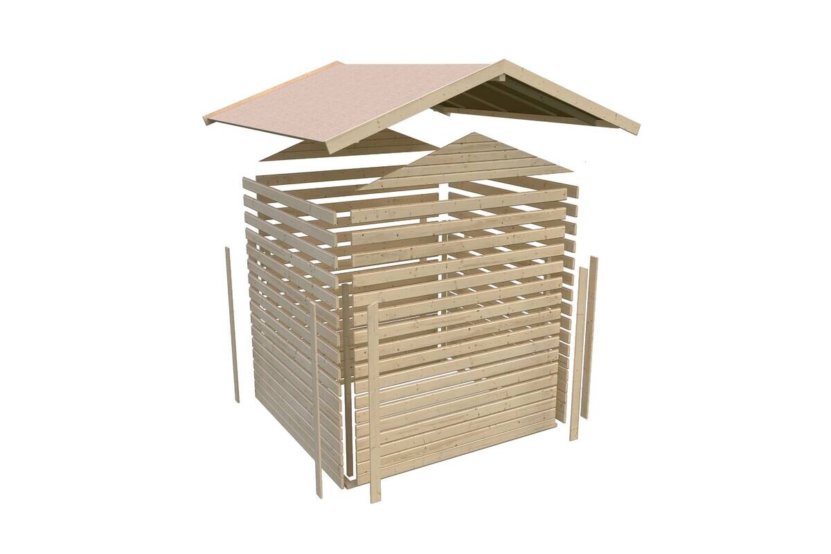 Karibu Gartenhaus Tito 2 natur B/H/T: ca. 180x222x152 cm