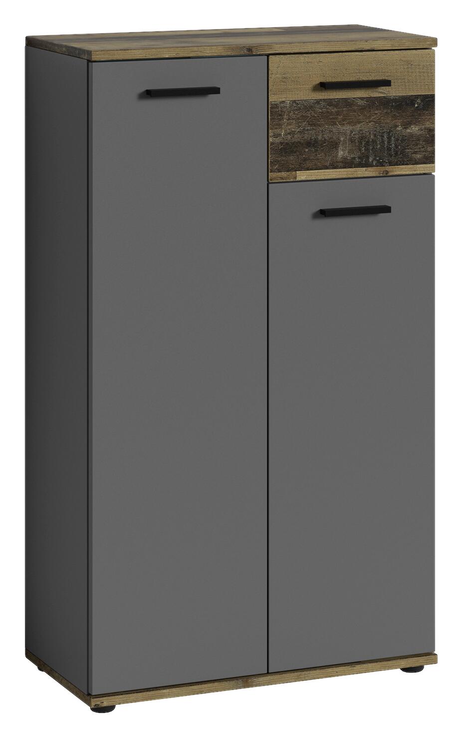 Schuhkommode JAKOB Eiche Old Wood Nachbildung anthrazit B/H/T: ca. 60x102x30 cm
