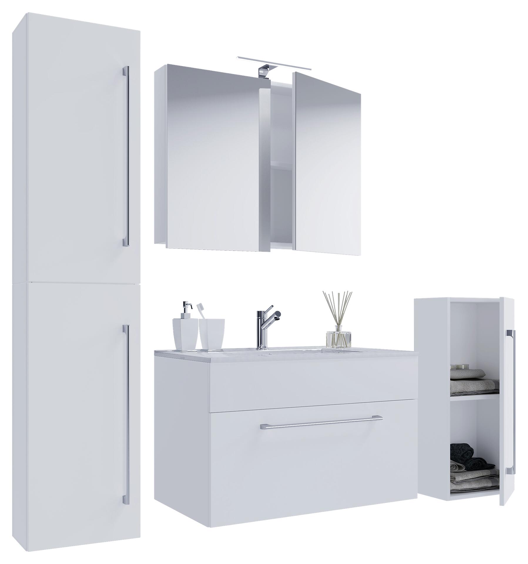 Waschplatz 5tlg-Badinos weiß B/H/T: ca. 80x50x46 cm