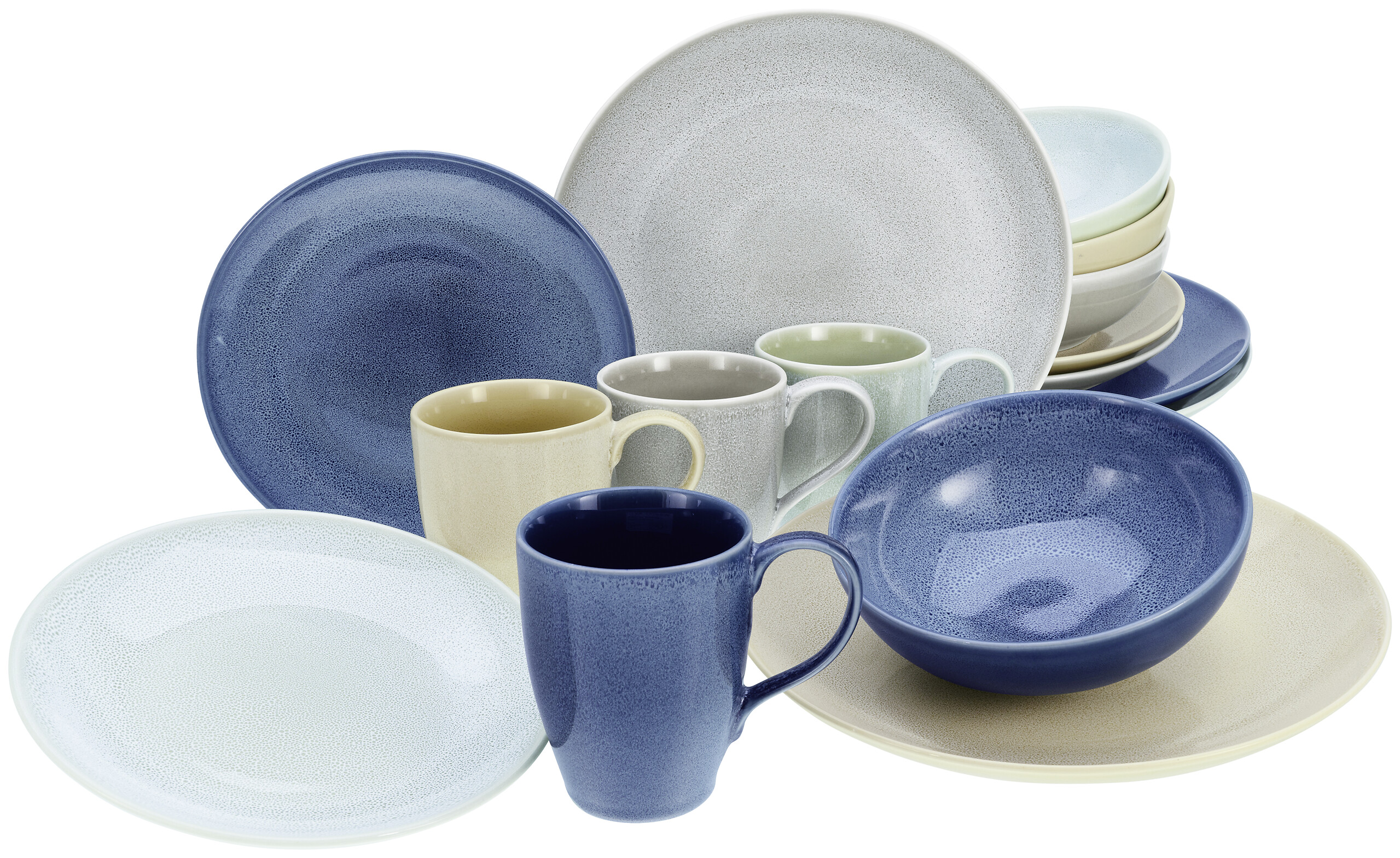 CreaTable Kombiservice Reactive Nordic multicolor Steinzeug 16 tlg.