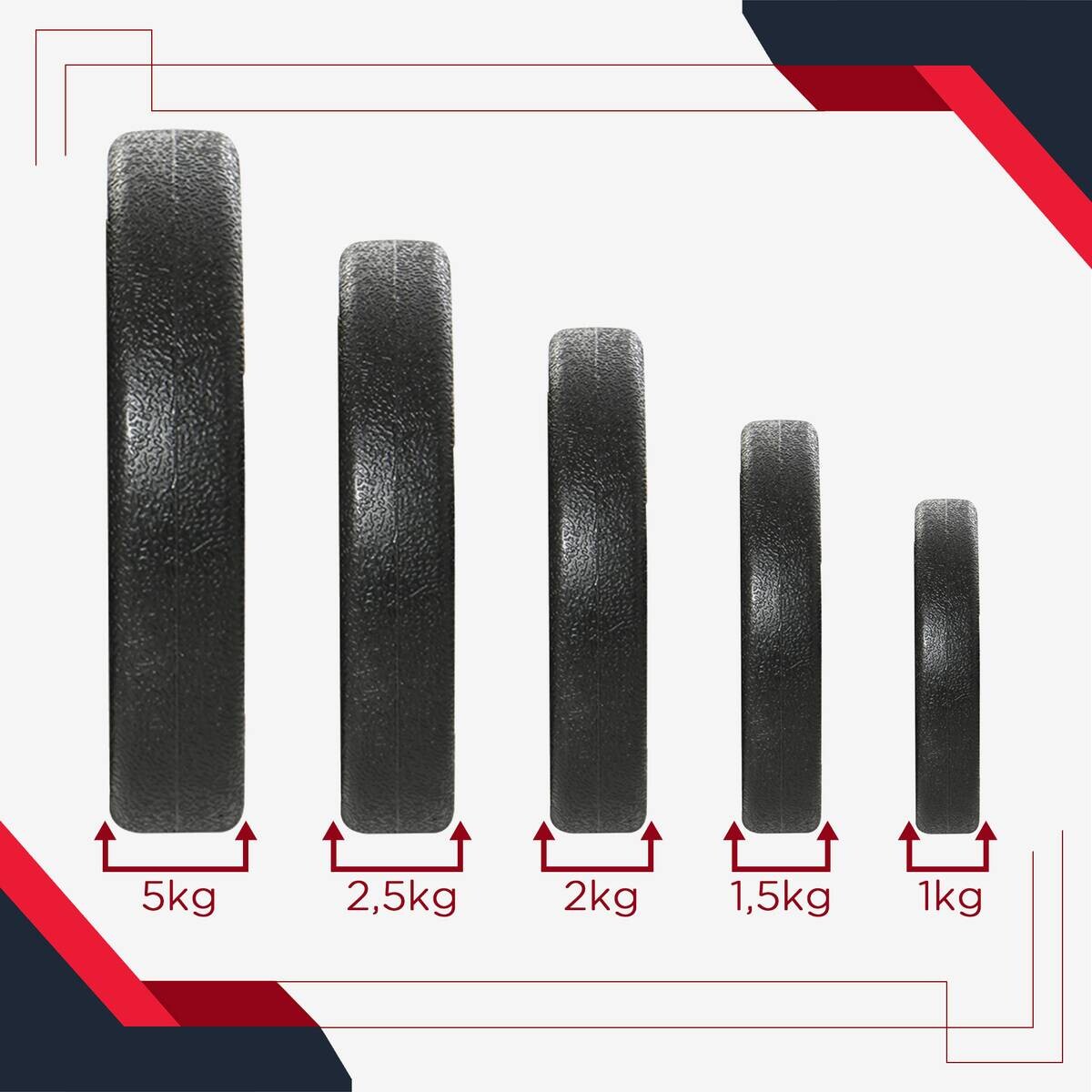 HOMCOM Hantelset schwarz Kunststoff B/H/L: ca. 18x7,5x43 cm