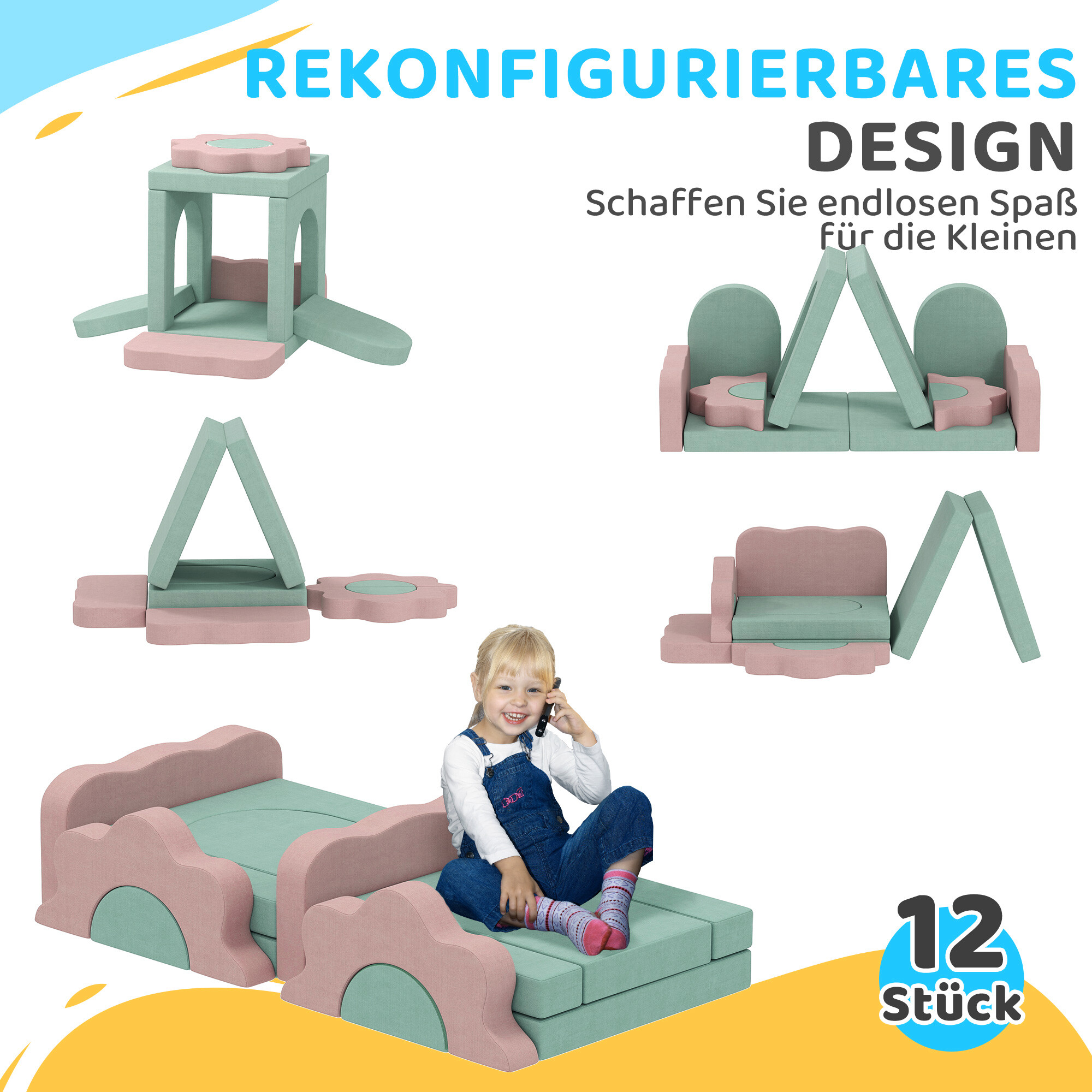 AIYAPLAY Softbausteine B/H/L: ca. 75x10x75 cm