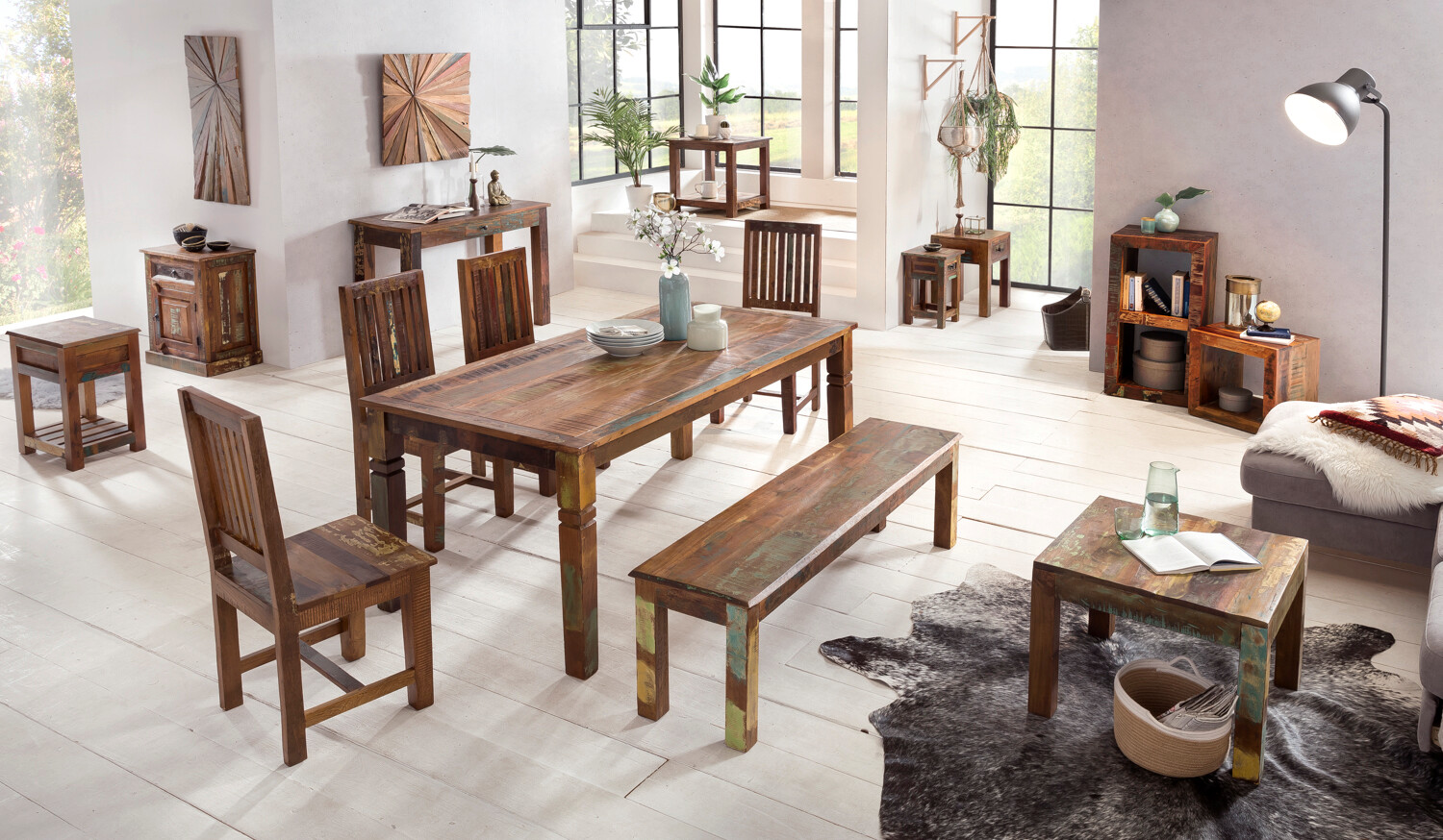 Beistelltisch braun Holz B/H/T: ca. 30x50x30 cm