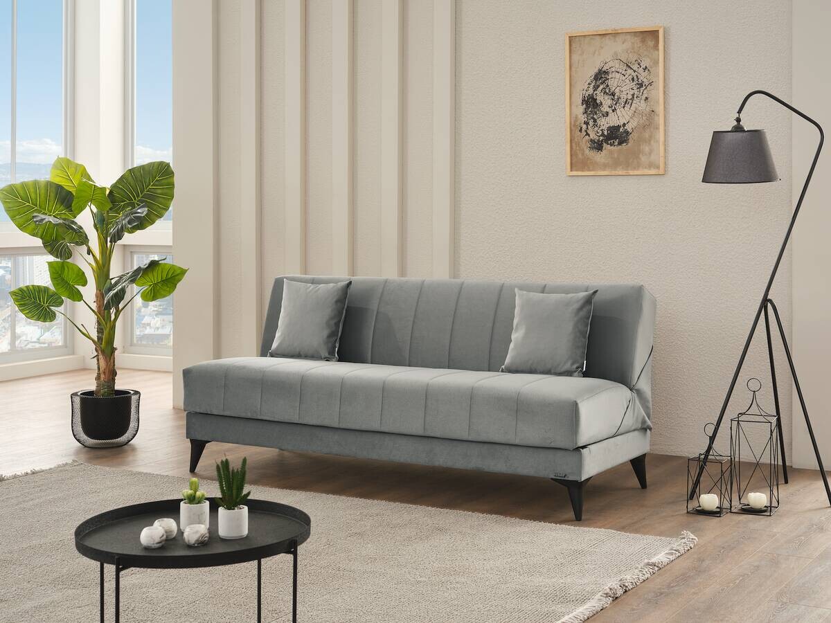 Schlafsofa grau Polyester B/H/T: ca. 192x86x84 cm