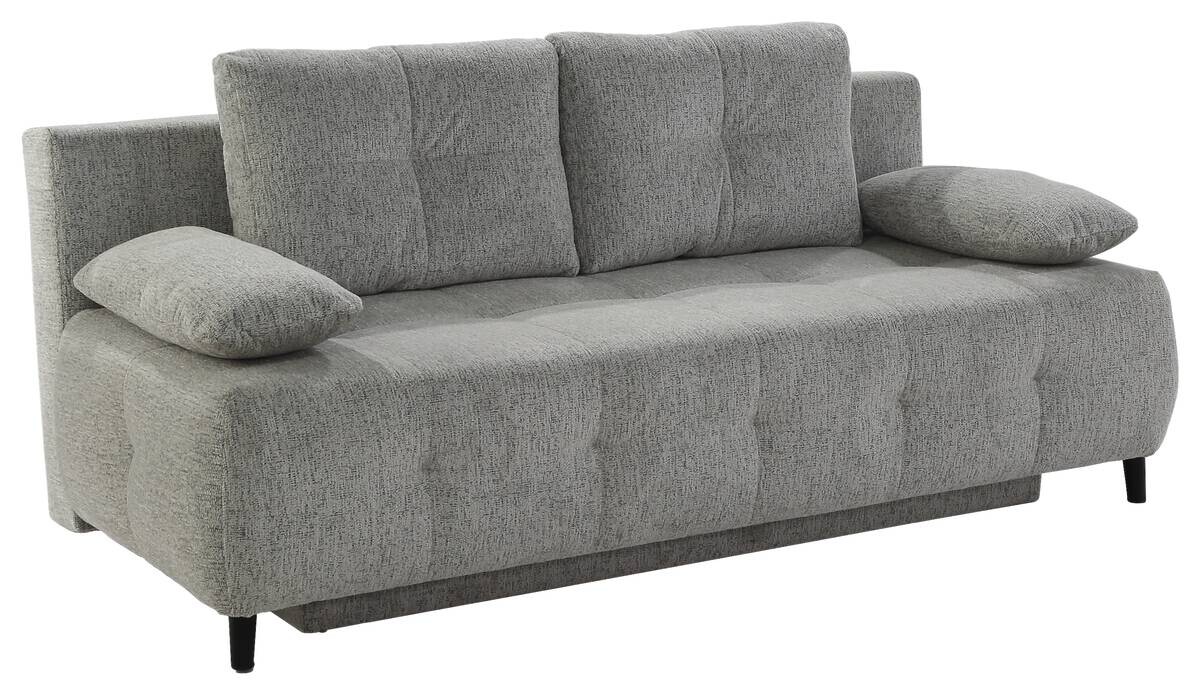 Schlafsofa hellgrau Microfaser B/H/T: ca. 207x93x104 cm
