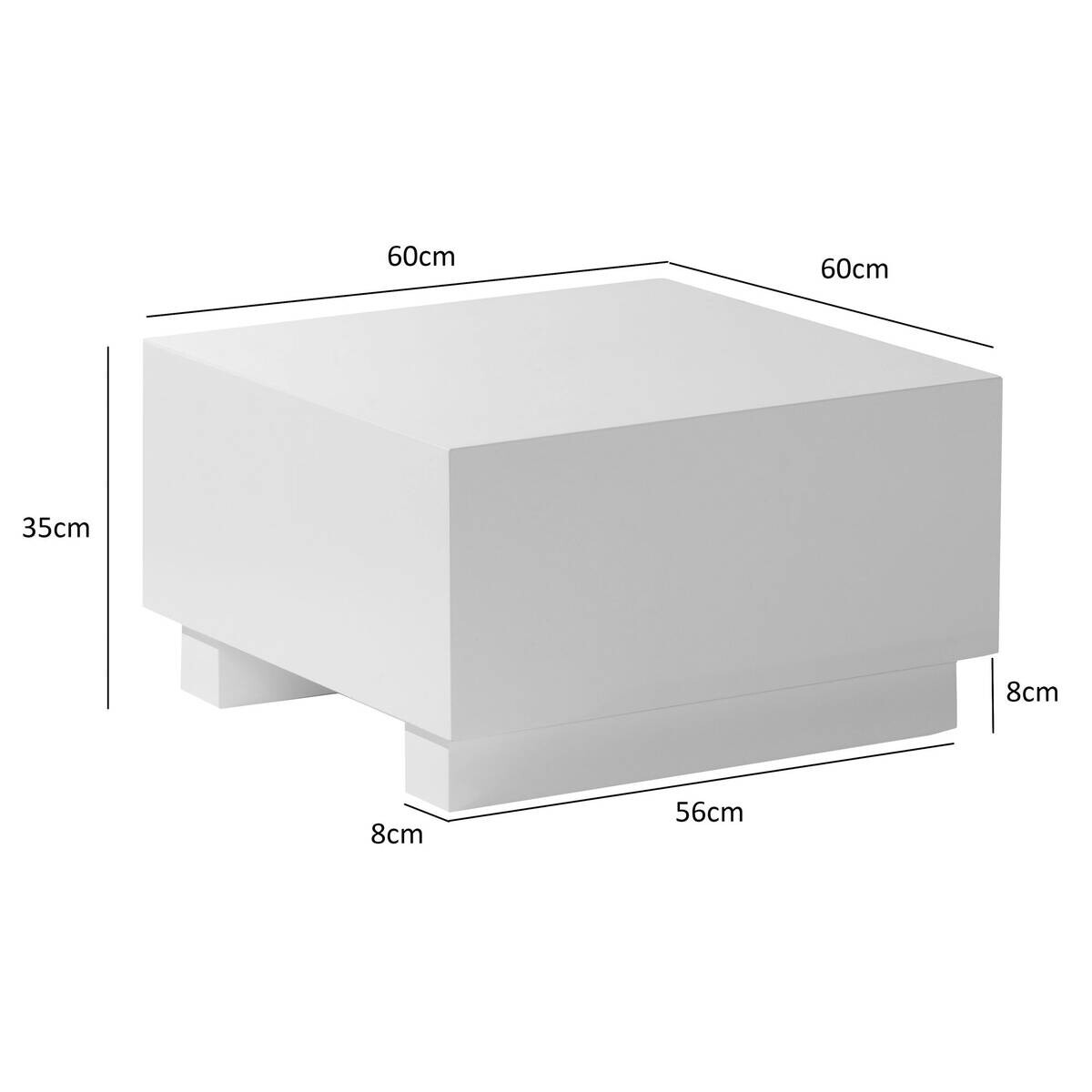 Wohnling Couchtisch weiß Marmor B/H/T: ca. 60x35x60 cm