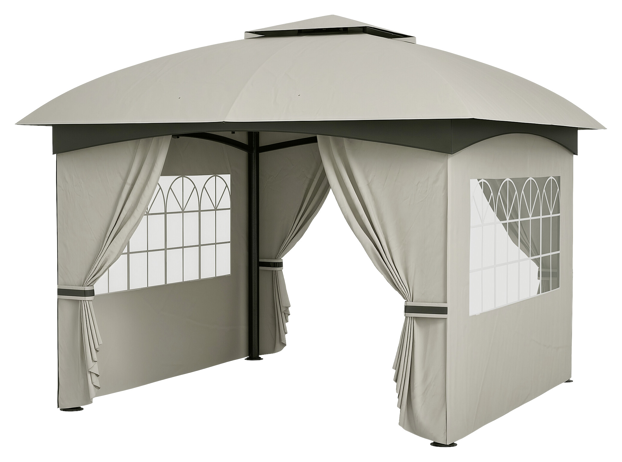 Outsunny Pavillon hellgrau Metall B/H/L: ca. 335x285x335 cm