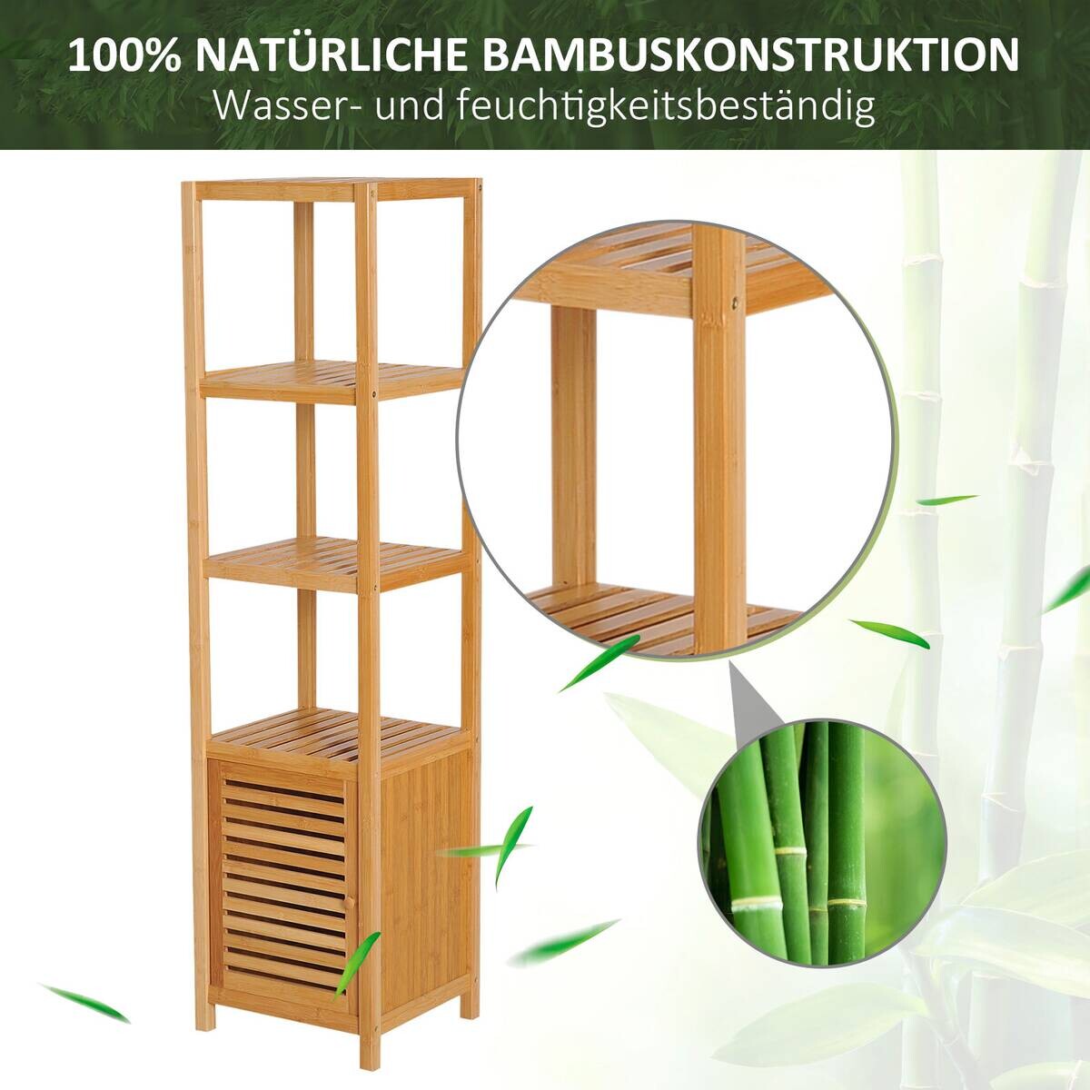 Badschrank natur Edelstahl B/H/L: ca. 33x36x140 cm