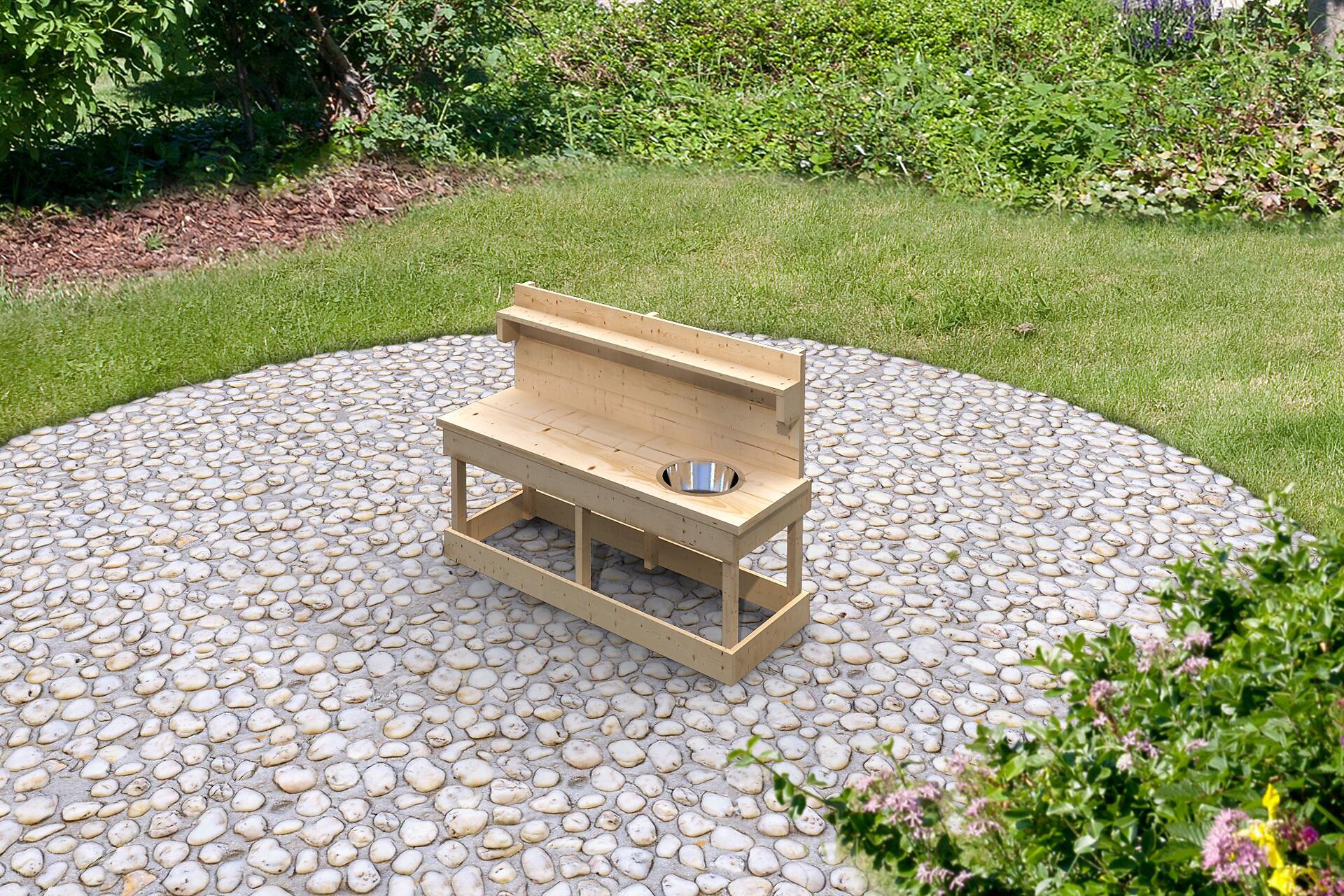 Karibu Matschküche Sandy natur Holz