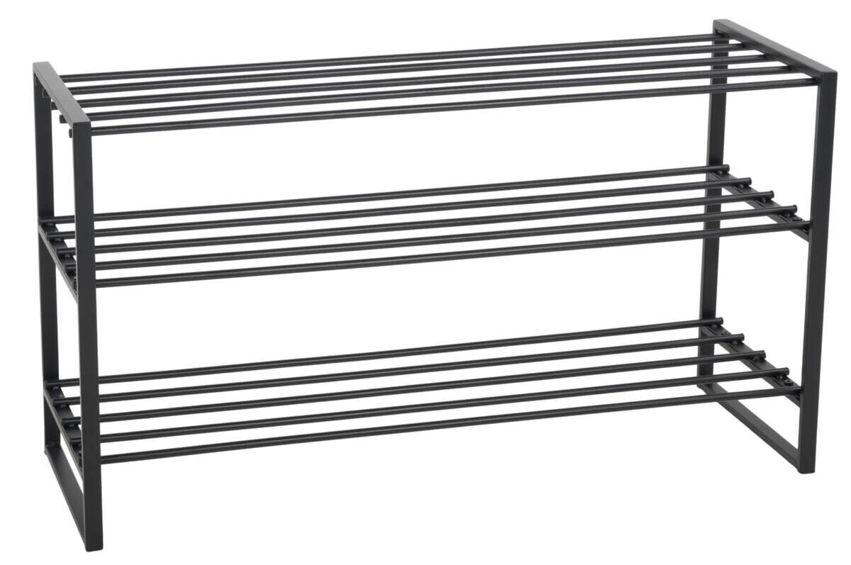 Schuhregal Stine schwarz Metall B/H/T: ca. 90x50x30 cm Schuhregal Stine schwarz Metall B/H/T: ca. 90x50x30 cm