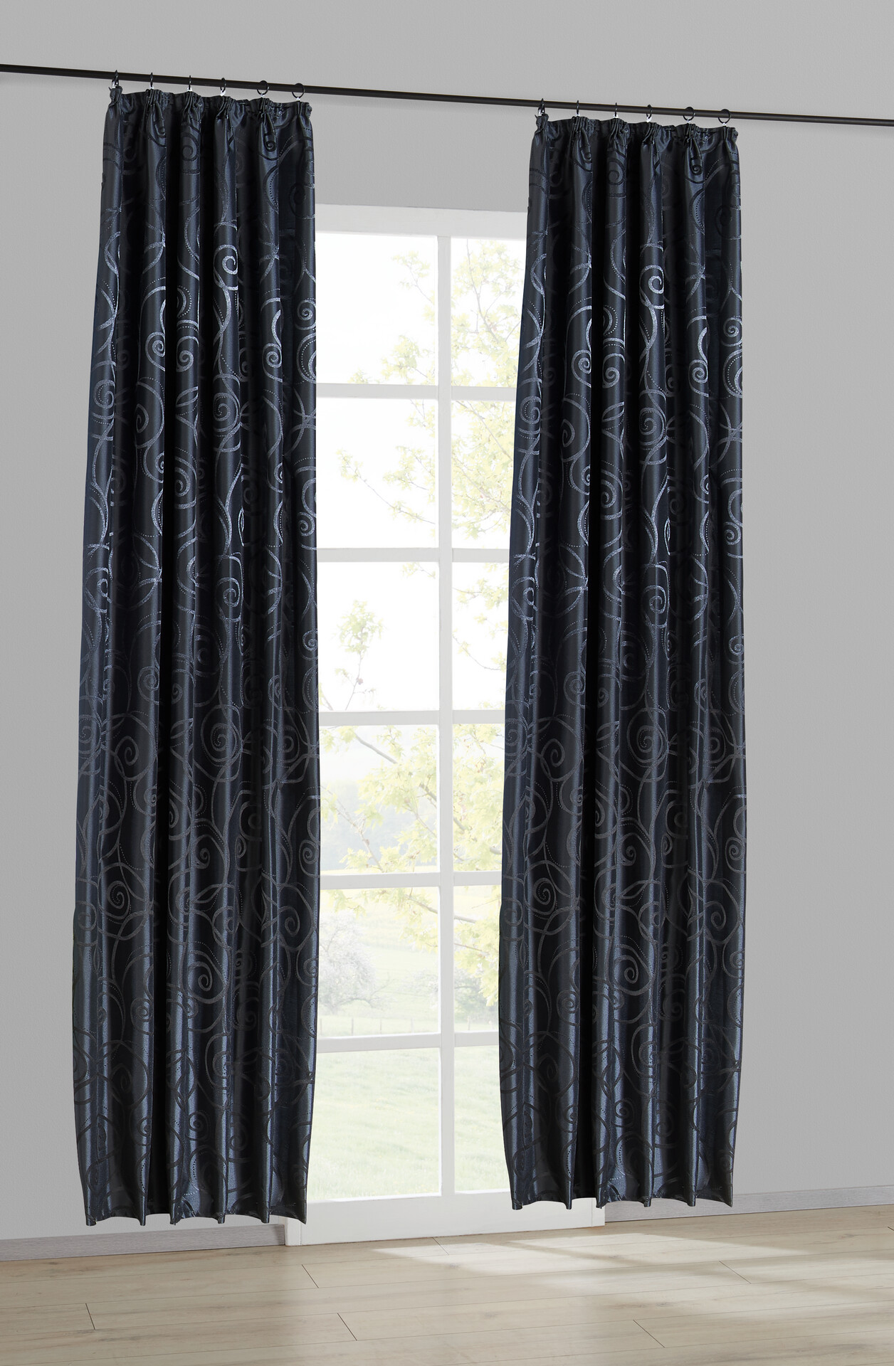 silver edition Dekovorhang Triest schwarz B/H: ca. 140x245 cm