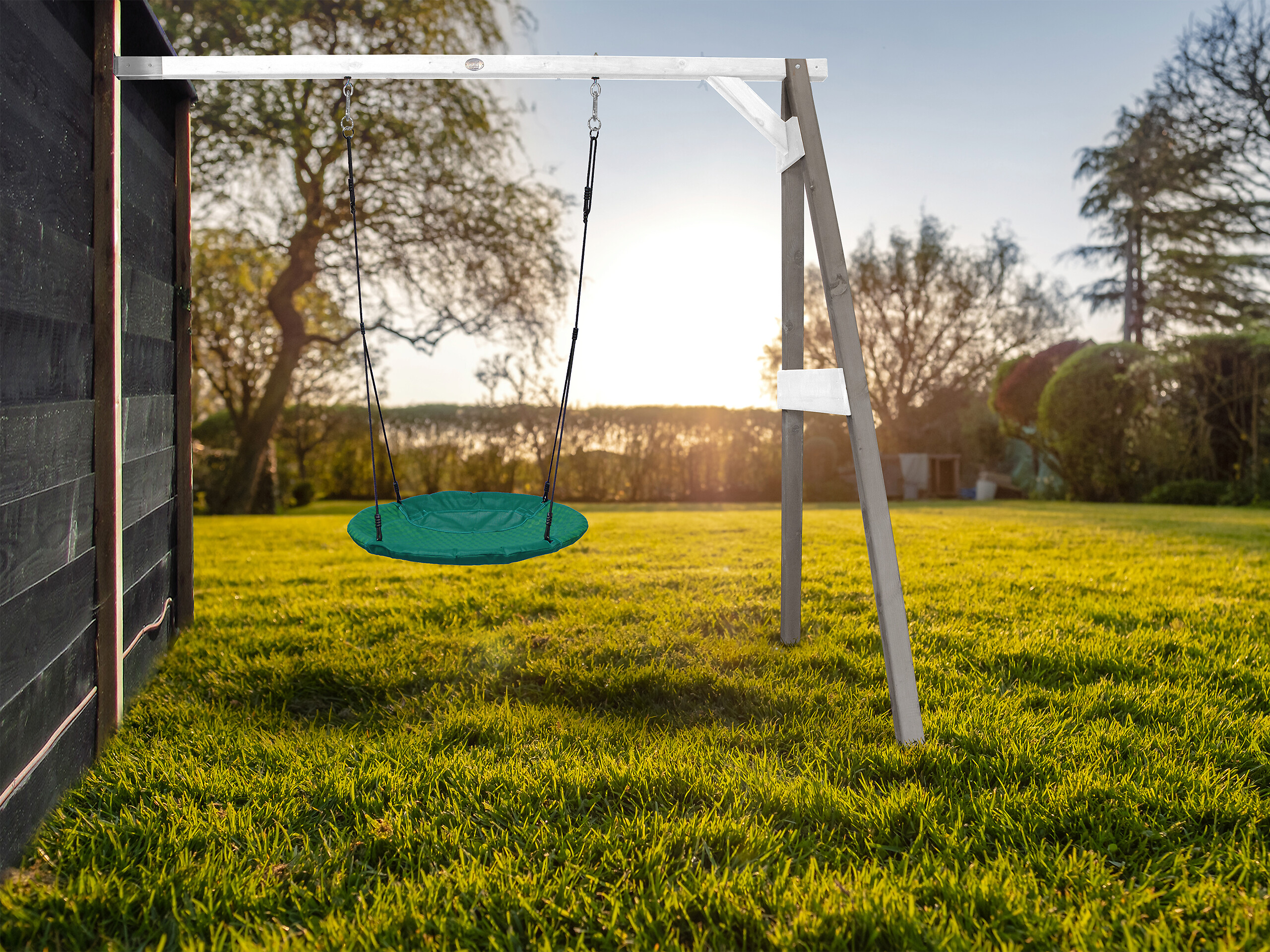 AXI Nest-Anbauschaukel Summer grau B/H/L/D: ca. 244x207x160x100 cm