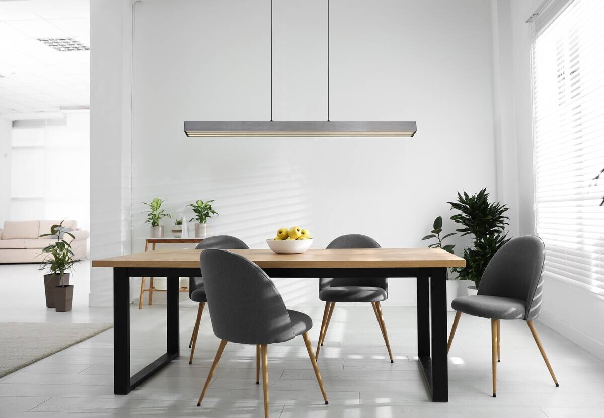 GLOBO LED-Pendellleuchte Opal dunkelgrau Metall Kunststoff B/H/T: ca. 150x150x7,5 cm 1.0 Brennstellen