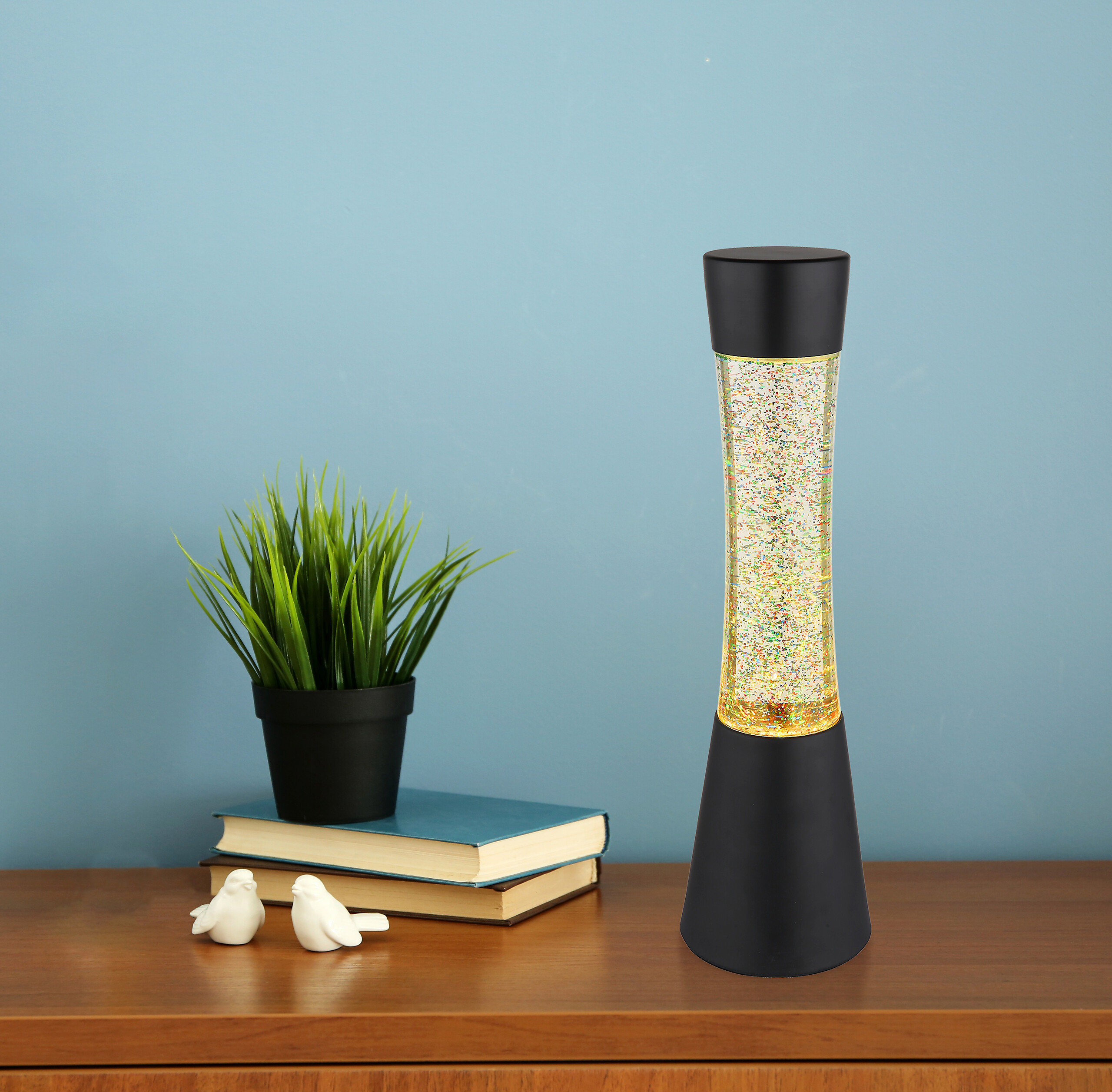 GLOBO LED-Tischleuchte Sparkle schwarz klar PVC Glas H/D: ca. 39,3x11,2 cm 1 Brennstellen