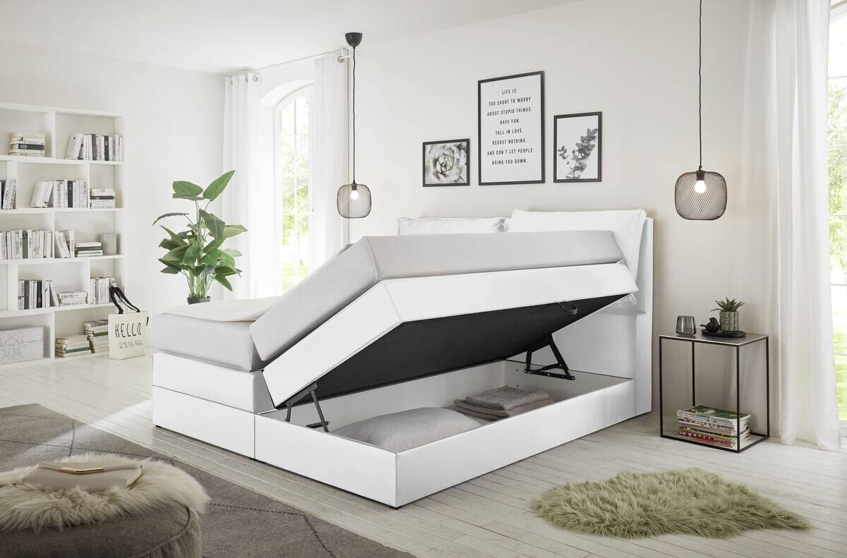 Boxspringbett Lissy weiß Liegefläche B/L: ca. 180x200 cm