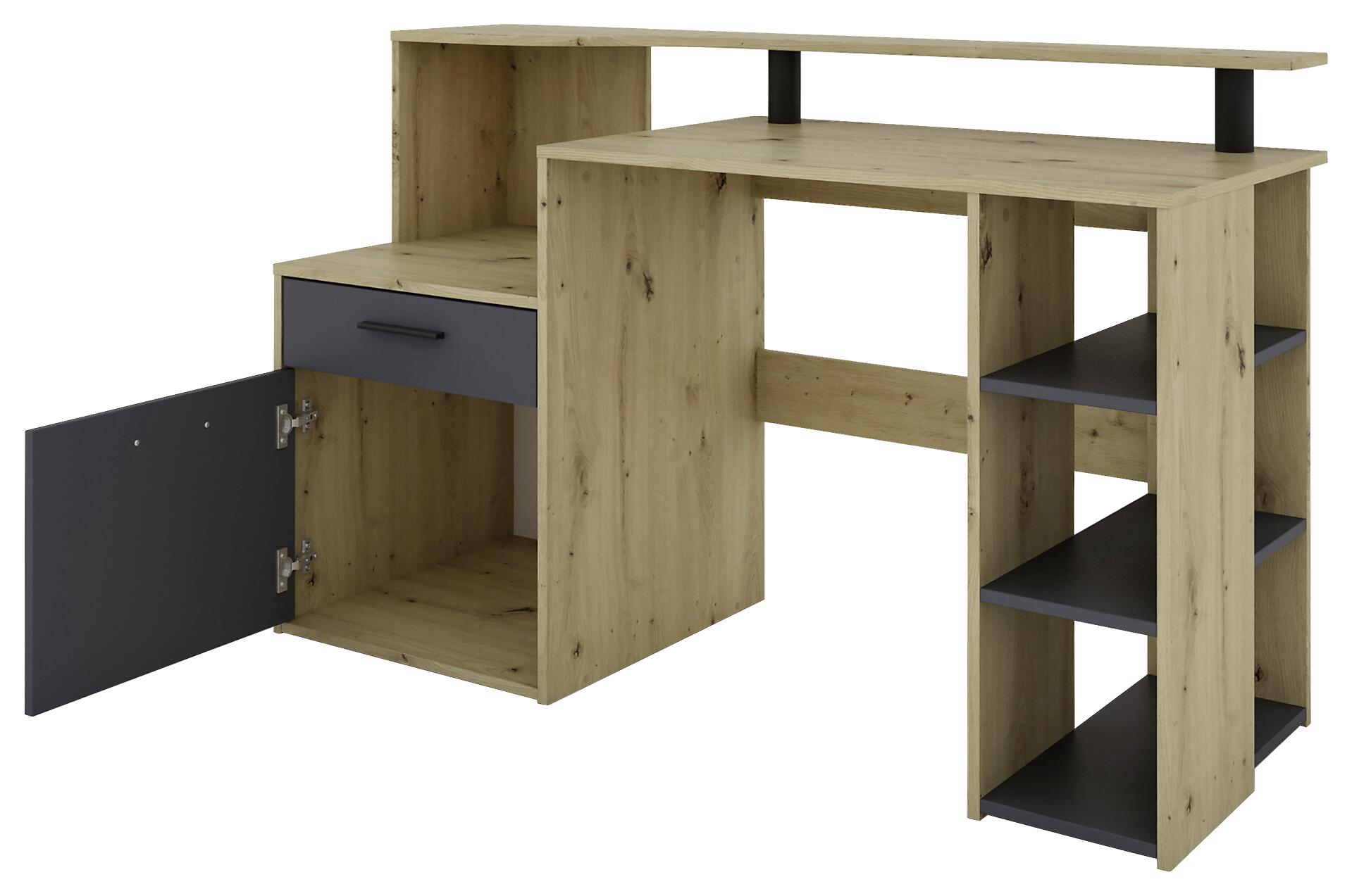 Schreibtisch LOUIS Eiche anthrazit B/H/T: ca. 140x89x55 cm