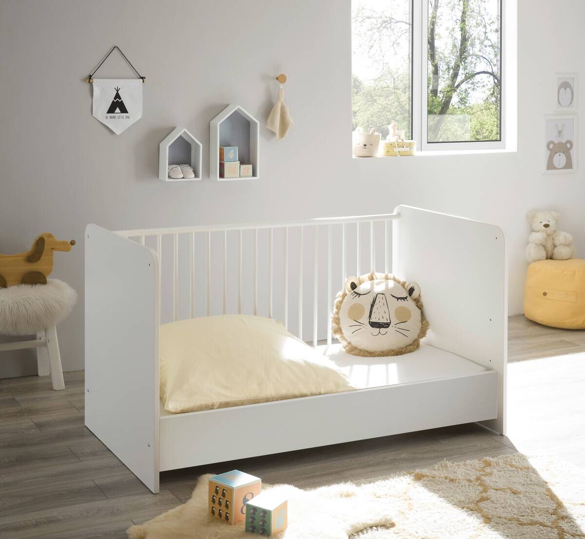 Babybett Alex weiß Graphit Liegefläche B/L: ca. 70x140 cm