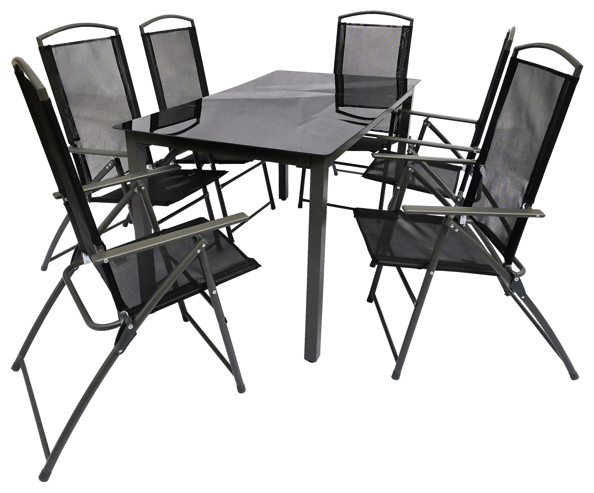 VCM Gartensitzgruppe anthrazit Stahl B/H/L: ca. 140x76x80 cm