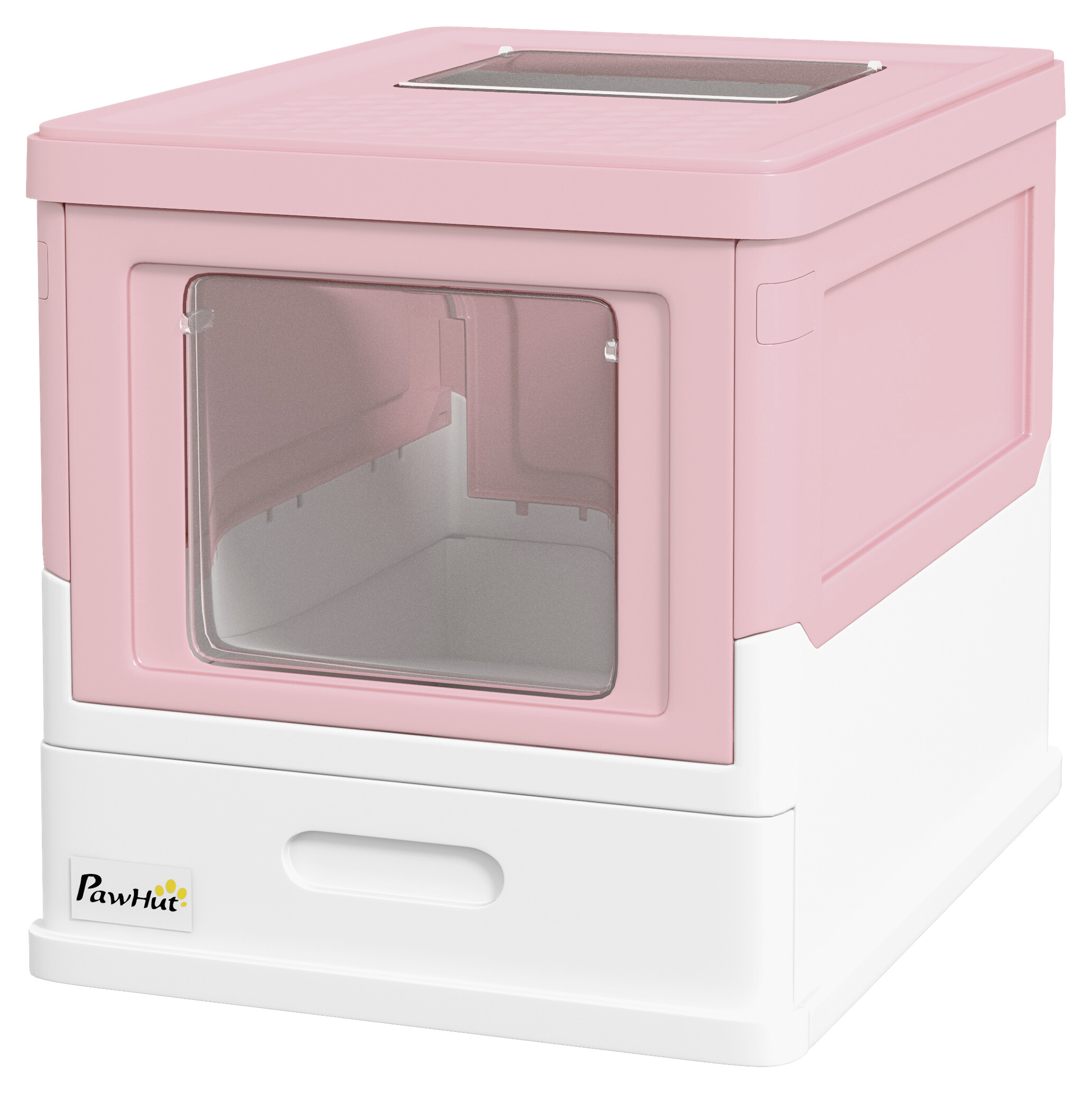 PawHut Katzentoilette rosa Kunststoff B/H/L: ca. 35,5x36,7x47,5 cm