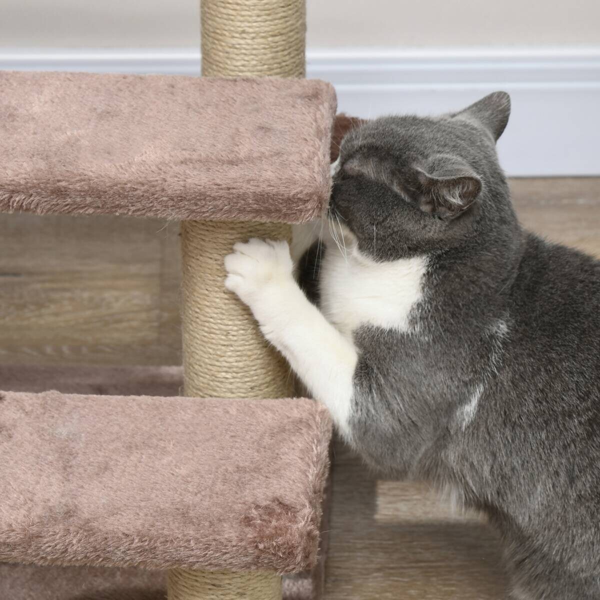 PawHut Katzentreppe braun Spanplatte B/H/L: ca. 40x48x45 cm