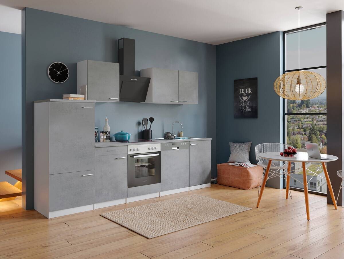 Respekta Küchenblock Malia Beton Optik B/H/T: ca. 280x200x60 cm