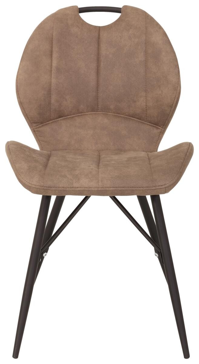 Stuhl Kate 2er Set braun Schlamm Microfaser B/H/T: ca. 50x86x56 cm