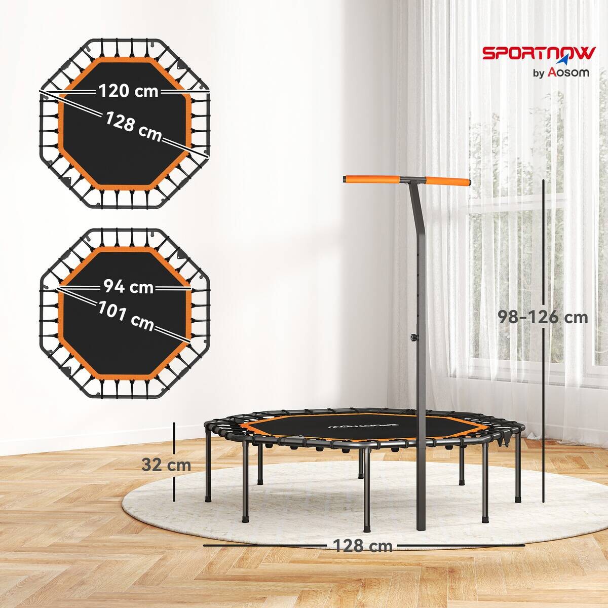 SPORTNOW Fitness Trampolin orange B/H/L: ca. 120x126x128 cm