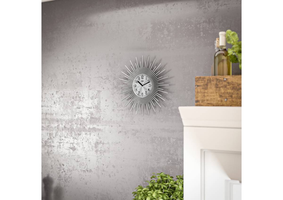 Mebus Wanduhr silber D: ca. 25 cm