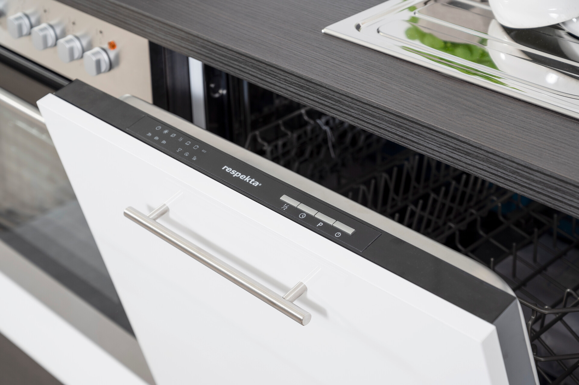 Respekta Küchenblock Amanda weiß Hochglanz B/H/T: ca. 310x200x60 cm