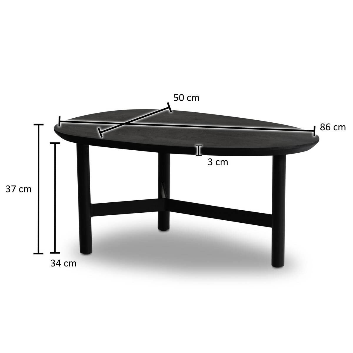 Wohnling Couchtisch B/H/T: ca. 86x37x50 cm