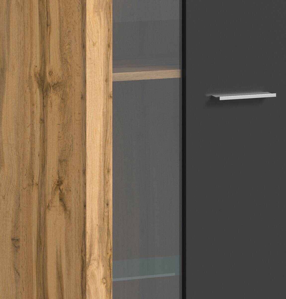 Wohnwand Jam Eiche Wotan Nachbildung grau B/H/T: ca. 330x159x35 cm