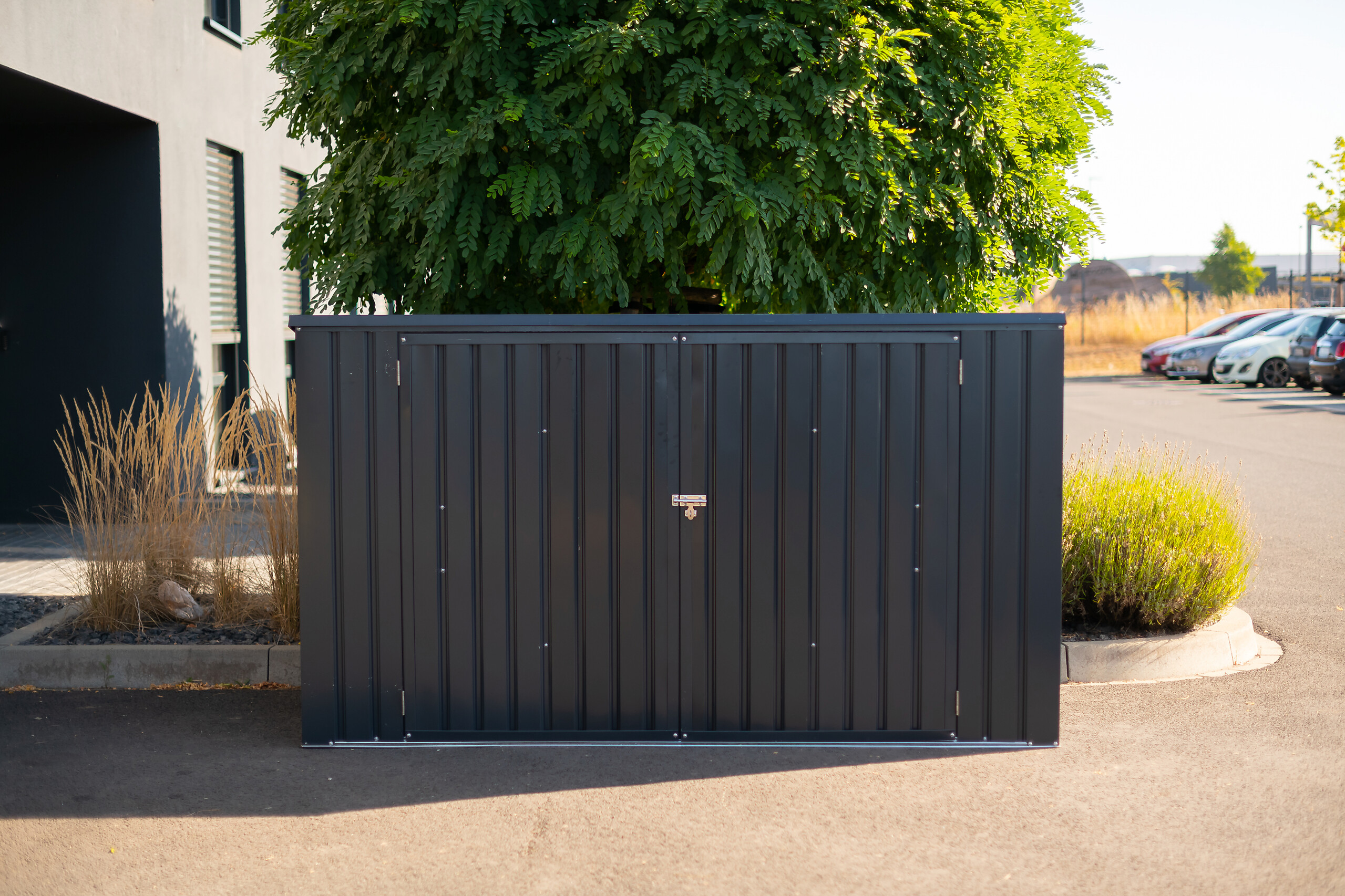 Westmann Mülltonnenbox 7x3 dunkelgrau B/H/L: ca. 235x131x100 cm