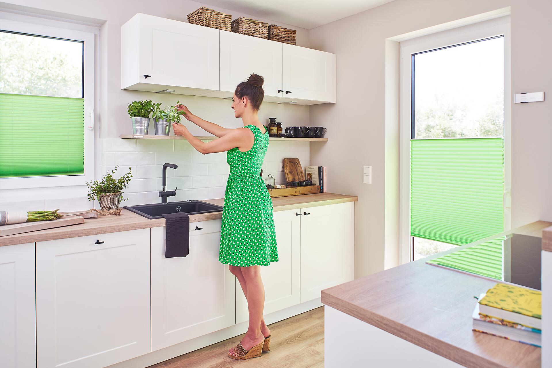 LICHTBLICK Spannplissee grün B/L: ca. 85x130 cm