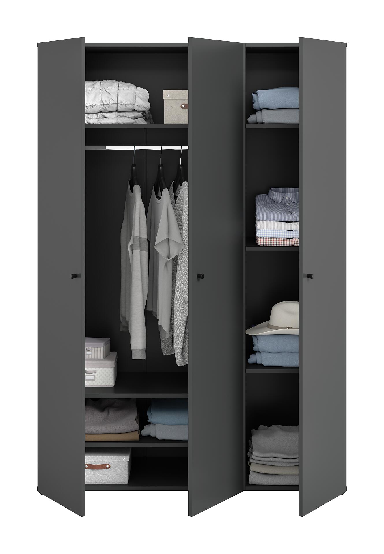 Kleiderschrank DARWIN anthrazit B/H/T: ca. 120x176x51 cm