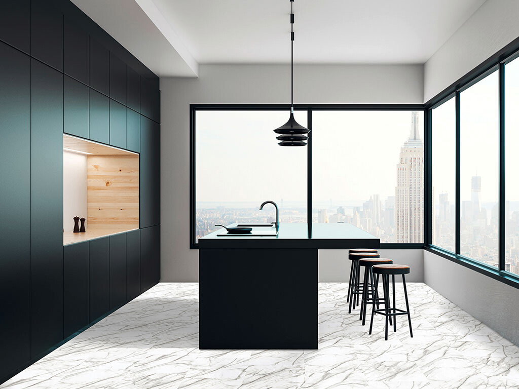 Vinylfliese White Slate, ca. 1,045 m² im Paket B/L: ca. 45,72x45,72 cm