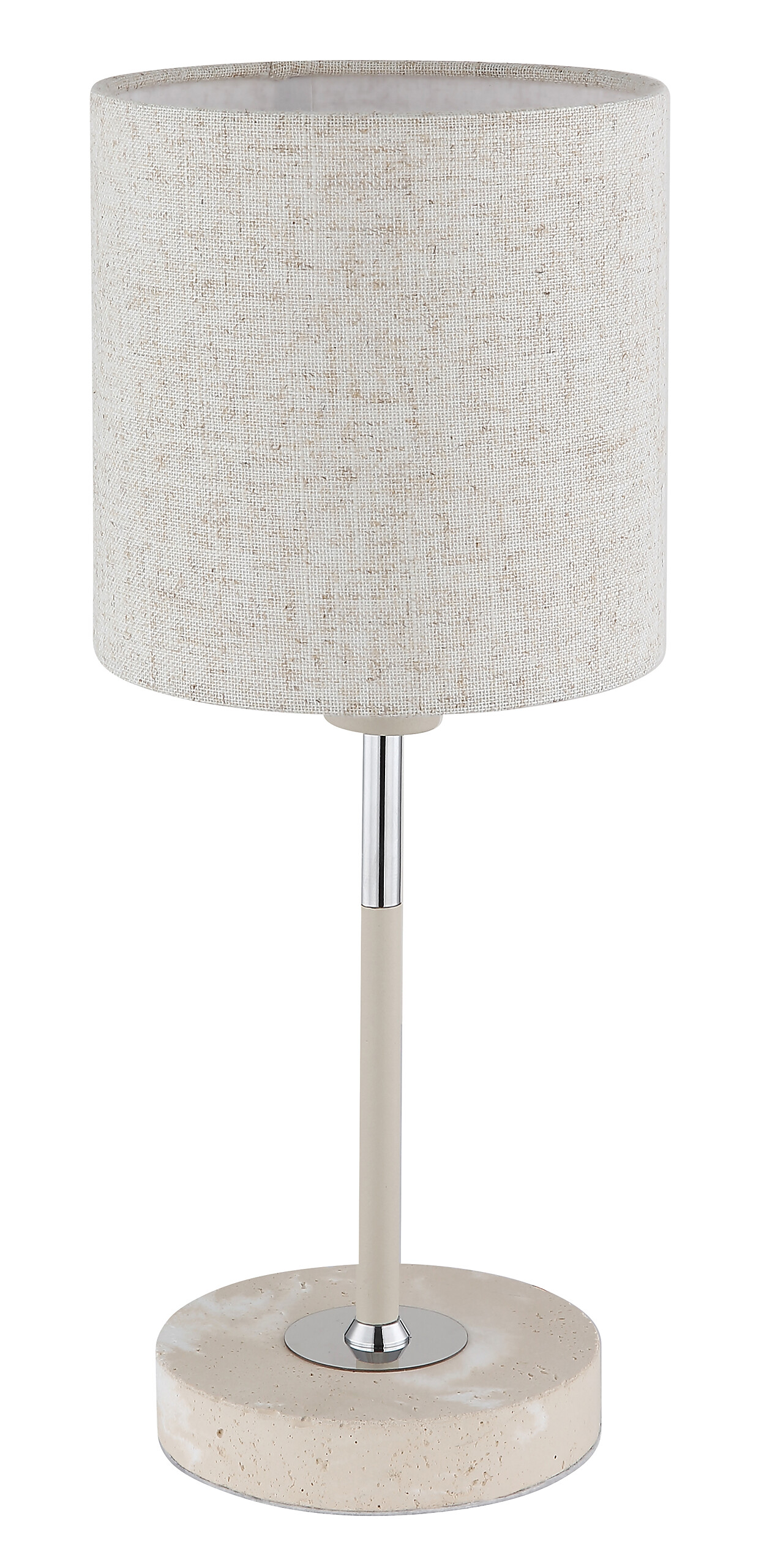 Tischleuchte sand Metall Textil H/D: ca. 35x15 cm E14 1 Brennstellen